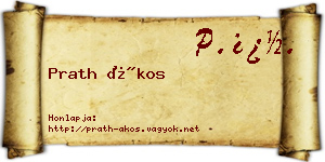Prath Ákos névjegykártya